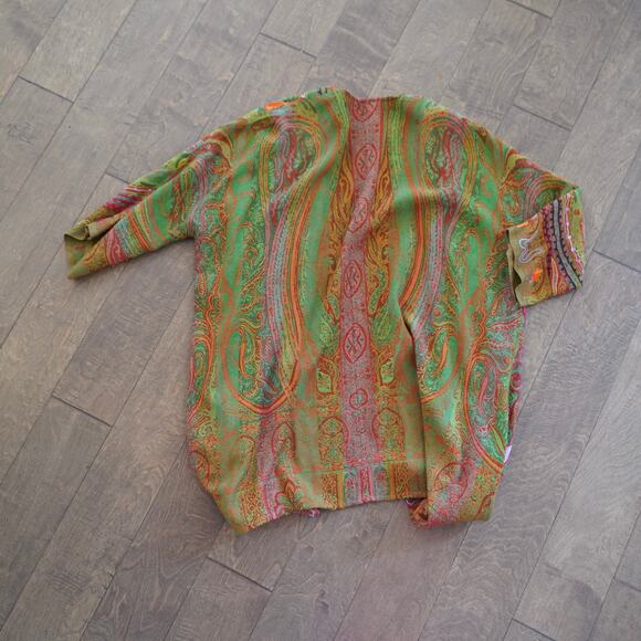Soft Surroundings Embroidered Open Front Cardigan Multicolor Womens Size Small - Picture 2 of 9